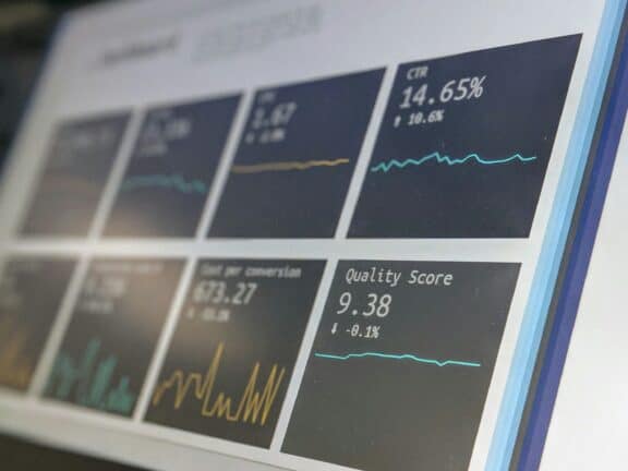 Computer showing medical dashboard